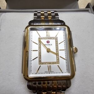 Michele Two- Toned Deco Watch In Excellent Condition. No Scratches, Worn Twice.
